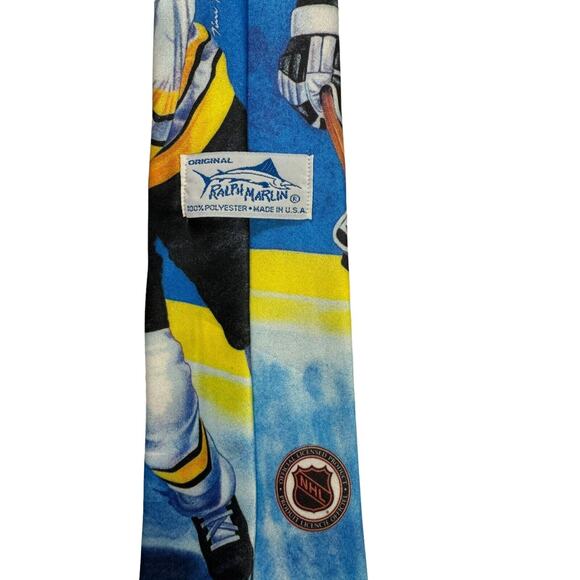 Ralph Marlin NHL Boston Bruins Hockey Player 1991 Novelty Vintage Necktie - Picture 4 of 7
